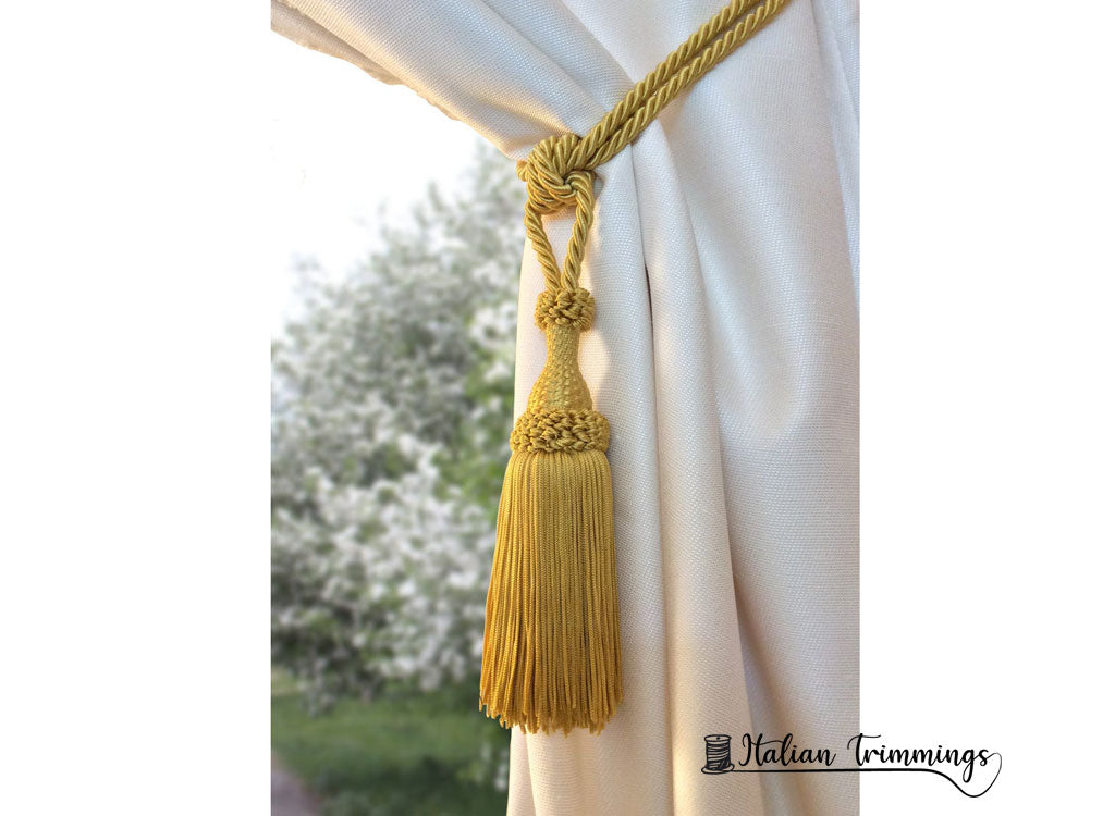 Gold curtain tieback, curtain decoration, made in Italy embrasse