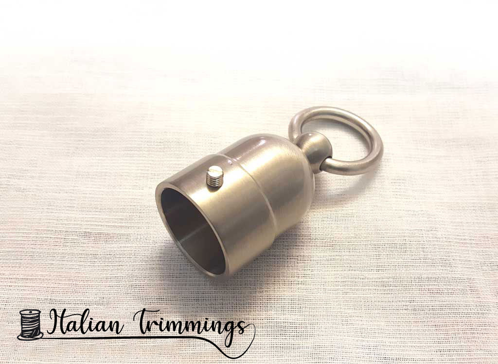 Rope end cap with ring. 30 mm polished and satin chrome – italian