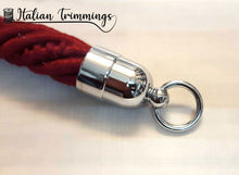 Load image into Gallery viewer, Rope end cap with ring. 30 mm  polished and satin chrome
