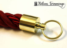 Load image into Gallery viewer, Rope end cap with ring. 30 mm shiny brass
