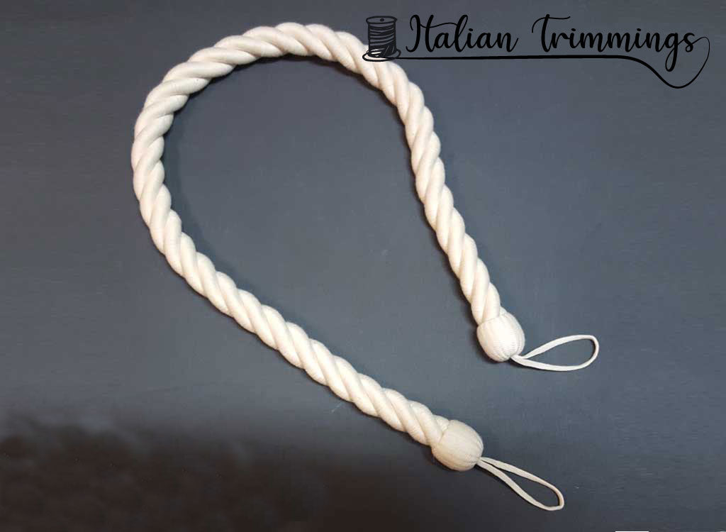 Cord for curtains and drops col. Ivory 100% cotton