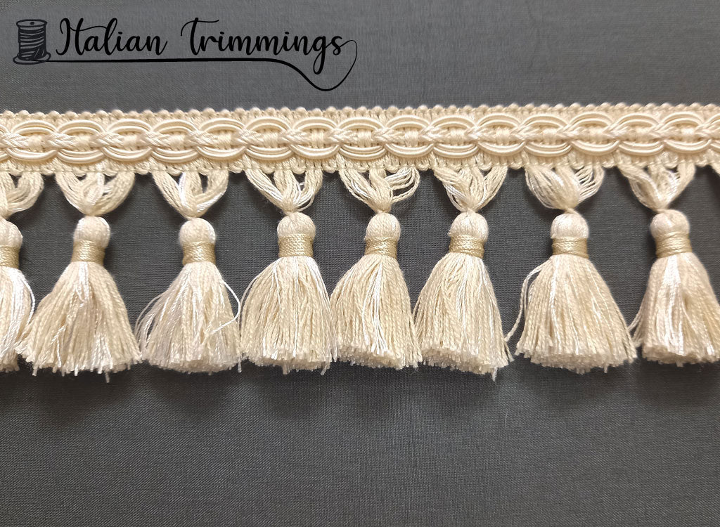 Tassels fringe trim col. Ivory, manufactory of San Leucio