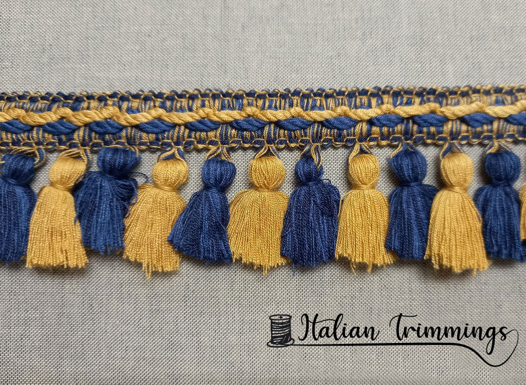 Tassels fringe trim col. blue/goldmanufactory of san leucio