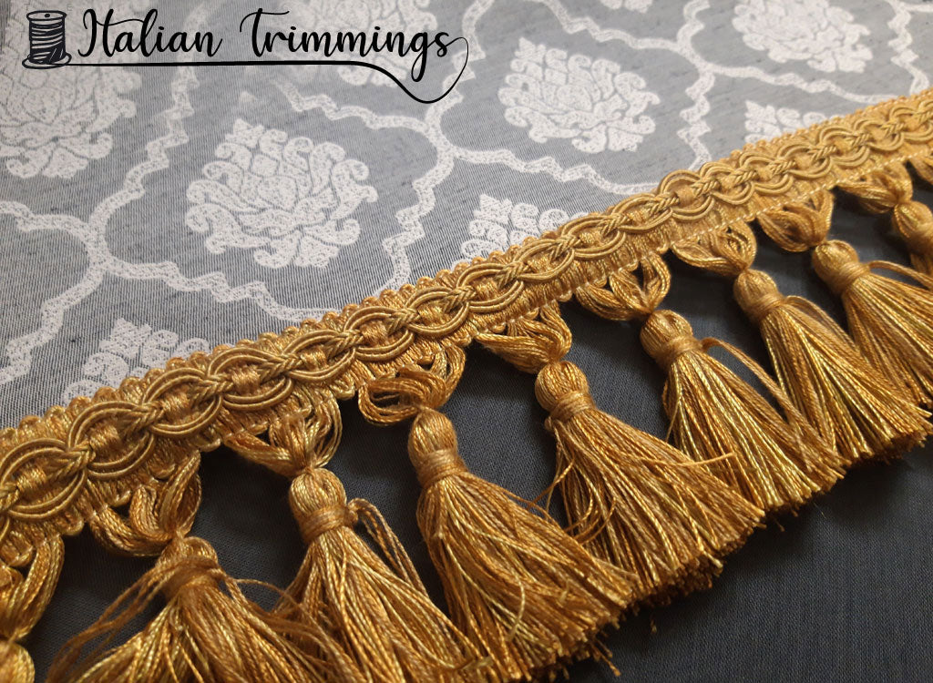 Tassels fringe trim col. ancient gold manufactory of San Leucio