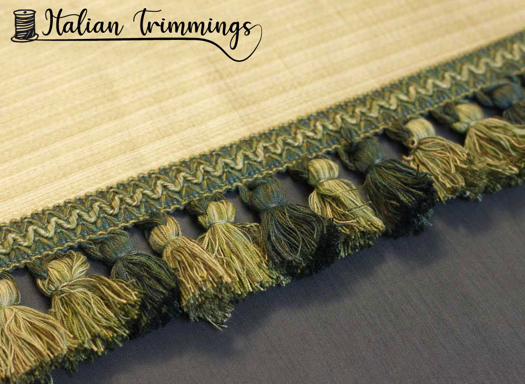 Tassels fringe trim col. mixed green