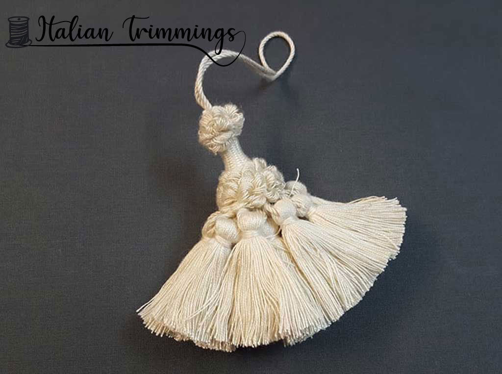 Key Tassels for furniture ivory 100% cotton